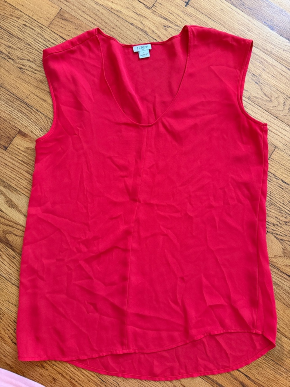 J. Crew Bright Red V-Neck Sleeveless Camisole